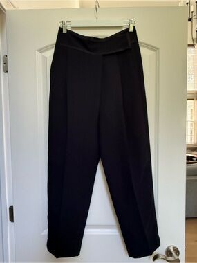 Carolina Herrera Navy Crossover Waist Ankle Pants Trousers Sz 2